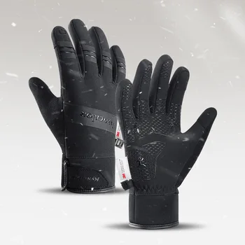 Зимние перчатки Thinsulate 3M Для мужчин и женщин, водонепроницаемые перчатки с сенсорным экраном для холодной погоды, Велосипедные спортивные перчатки из теплого флиса для бега, лыжные перчатки