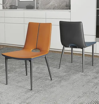 Итальянский минималистичный обеденный стул, современный минималистичный стул со спинкой, кресло для переговоров в приемной, дизайнерский стул для приема гостей
