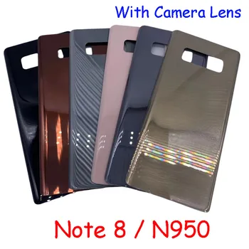 Качество AAAA 10ШТ для Samsung Galaxy Note 8 Note8 N950 Задняя крышка батарейного отсека с корпусом объектива камеры Запасные части для корпуса