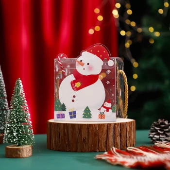 Коробка для упаковки рождественских подарков из прозрачного ПВХ, конфет, печенья, подарочные коробки с веревочной ручкой Для упаковки домашних рождественских вечеринок