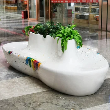 Креативное кресло для отдыха в форме цветочного горшка в форме манго для общественного отдыха в вестибюле торгового центра из армированного стекловолокном пластика