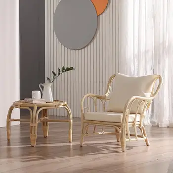 Кресла для гостиной с ленивыми подлокотниками, Салон из ротанга, Уникальные Одноместные стулья для гостиной, Роскошная мебель для дома Meuble Relax De Salon WK50LC