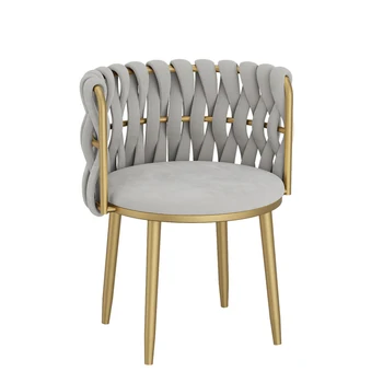 Кресло для отдыха из плетеного бархата спальня гостиная макияж мягкое кресло скандинавское кресло кухня обеденный стул мебель