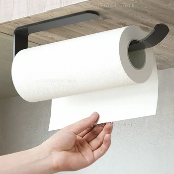 Кухонная подставка для рулонной бумаги Держатель туалетной бумаги Вешалка для полотенец в ванной Без сверления Диспенсер для рулонной бумаги Кухонная вешалка для полотенец