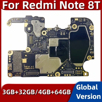 Материнская плата MB для Redmi Note 8T материнская плата 32 ГБ 64 ГБ разблокированная логическая плата с глобальной ОС MIUI 12
