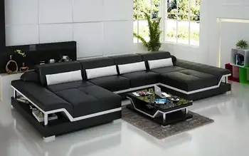 Мебель для спальни, Роскошный диван для дома, Кожаный угловой диван с вашим дизайном