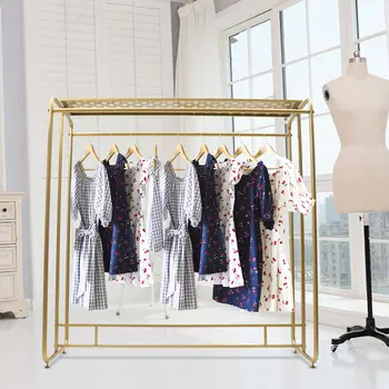 Металлическая Золотая Вешалка для одежды для розничной торговли, Двойная вешалка для одежды