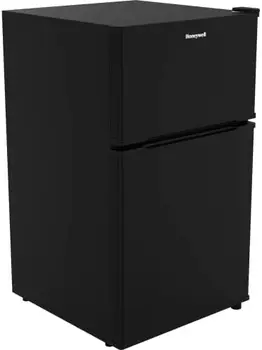 Мини-холодильник кубических футов с морозильной камерой, Двойная Дверца, Низкий уровень шума, Компактный Холодильник для офиса, Общежития с регулируемой температурой, Черный