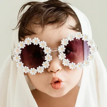 Модные очки с защитой от ультрафиолета для детей, оттенки для мальчиков и девочек, милые солнцезащитные очки с цветком маргаритки, Поляризованные солнцезащитные очки Uv400, индивидуальность