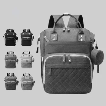 Новая сумка-рюкзак для детских подгузников, многофункциональная водонепроницаемая сумка для мамы с USB-разъемом для путешествий, большая сумка для переодевания ребенка для беременных