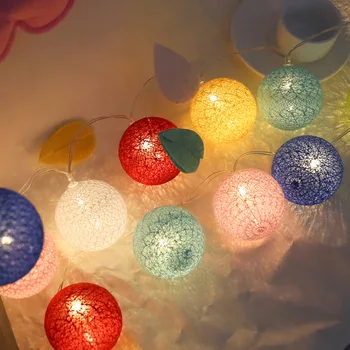 Новый светодиодный декоративный цветной шарик из хлопчатобумажной нити, цветная световая гирлянда, украшение интерьера для рождественских праздников, световая гирлянда