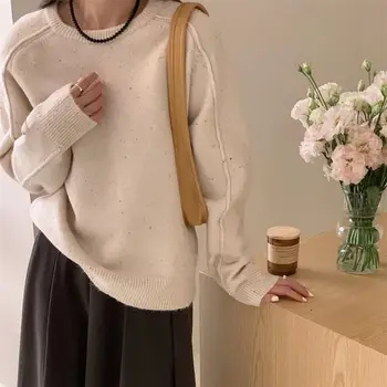 Новый свитер из женской нити соткан из мягкого и липкого осенне-зимнего нижнего трикотажа patch trend
