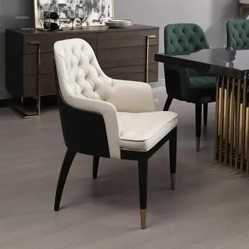 Обеденные стулья из массива дерева Nordic Домашний обеденный стул со спинкой для кухни Современный гостиничный стул для переговоров Офисный Балкон Кресла для отдыха