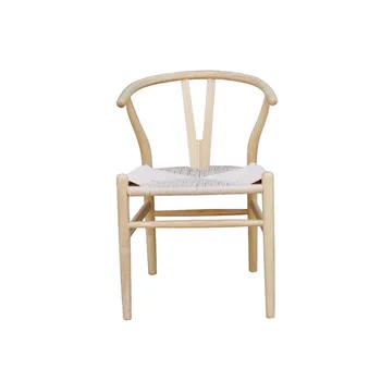 Обеденные стулья из ясеня Простота, удобная и дышащая Динамическая веревочная спинка для дома, Безрамный досуг