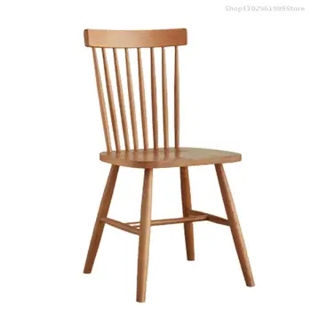 Обеденный стул из массива дерева Многофункциональный Стул для гостиной Современная Простота Удобное кресло Windsor для отдыха