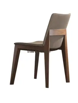Обеденный стул из массива дерева в скандинавском стиле, домашний стул для макияжа, Современный минималистичный письменный стол, съемная и моющаяся спинка повседневного стула