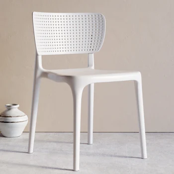Обеденный стул из скандинавского пластика, Простая повседневная детская спинка, Кухонный стул, шезлонги для садовой террасы, мебель из ротанга для кормления в зале