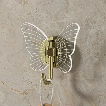 Органайзер для ванной комнаты, крючок-бабочка, прочный Клейкий декоративный крючок для ванной комнаты, компактный бесследный Клейкий крючок премиум-качества