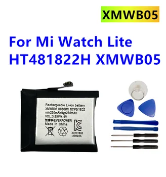 Оригинальная Сменная Батарея HT481822H XMWB05 Smart Watch Battery 481822 Для Mi Watch Lite BATTERY 230mAh + Бесплатные Инструменты