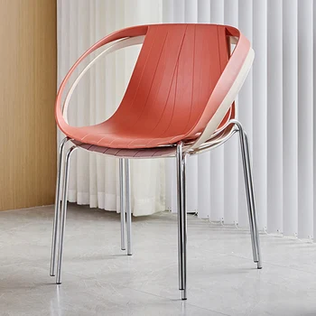 Пластиковые Красочные обеденные стулья, дизайнерская спинка, Современный обеденный стул для гостиной, бар на террасе, мебель для кухни A1