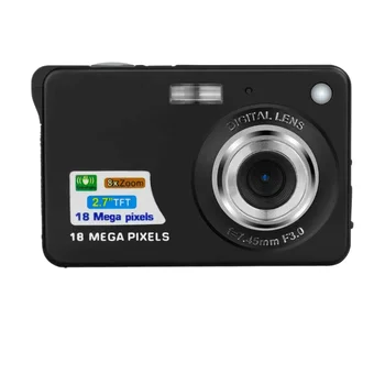 Портативная цифровая камера с 2,7-дюймовым большим TFT-экраном, видеокамера с разрешением 720P, 18-мегапиксельные наклейки для фотографий, фильтр, 8-кратный зум, защита от встряхивания, USB-зарядка