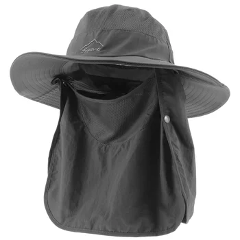 Походная шляпа, дышащие кепки для рыбалки на открытом воздухе с широкими полями, нейлоновая летняя маска с клапаном для шеи, предназначенная для путешествий