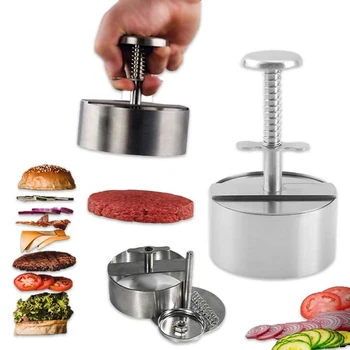 Пресс для гамбургеров, устройство для приготовления котлет для бургеров из свинины и говядины из нержавеющей стали 304, Ручная пресс-форма для приготовления мяса на сковороде-гриль
