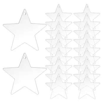 Прозрачные акриловые рождественские украшения Star Star Акриловые рождественские украшения для DIY Craft Star Акриловые Рождественские украшения для DIY
