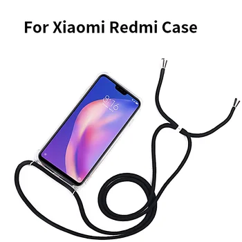 Ремешок Шнур Цепочка Чехол для Xiaomi Note 10 Pro MI 9 8 Lite A2 A3 Lite Ожерелье Ремешок Чехол Для Красного MI 7A 8 8A 6A 6 Pro Funda