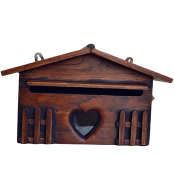 Ретро Деревянный почтовый ящик, изысканный почтовый ящик, Открытый Непромокаемый ящик для предложений, Креативный почтовый ящик для дома и офиса