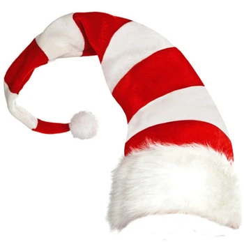 Рождественская шляпа Плюшевый Эльф, украшение в виде шляпы Санта-Клауса, Рождественская кепка, шапки из Индейки, Новогодний реквизит для Рождественской вечеринки, красный и белый