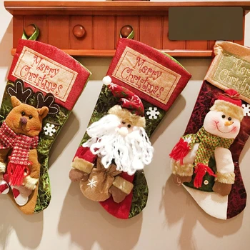 Рождественские носки Подарочные пакеты Носки для рождественского украшения Рождественские подарки для детей Рождественская елка Подвесные пакеты для конфет