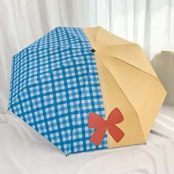 Симпатичный полностью автоматический Солнечный зонт, женский Складной Женский зонт двойного назначения Ins, солнцезащитный зонтик, солнцезащитный крем и зонтик для защиты от ультрафиолета