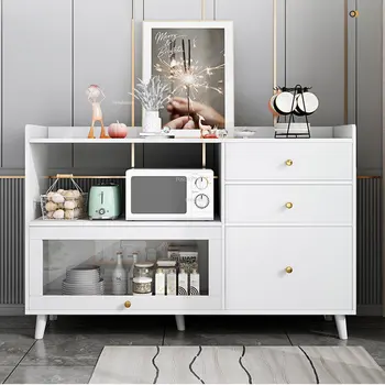 Скандинавские многослойные Кухонные шкафы Современная кухонная мебель Простой Деревянный шкаф для хранения, Буфет, Домашняя многофункциональная стойка