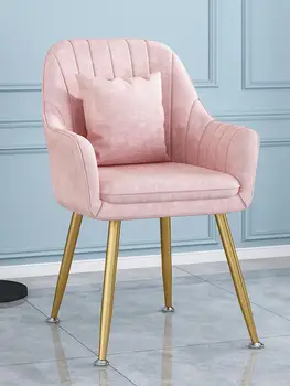 Скандинавский легкий роскошный обеденный стул домашний простой чистый красный стул для макияжа маникюра стул для спальни ins стул со спинкой табурета стол