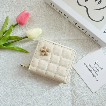 Складной маленький кошелек, женская мини-короткая сумка с несколькими картами, одна сумка, студенческая мода, простой кошелек с нишевым дизайном, темперамент женщин