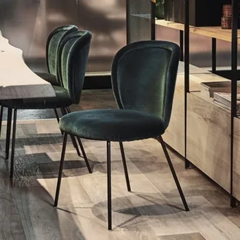 Современные Европейские обеденные стулья Буфеты из бархатного материала Эргономичные обеденные стулья Мягкая мебель для кухни Muebles
