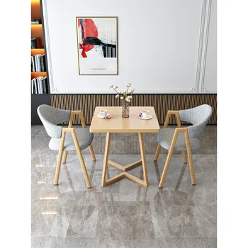 Согласуйте комбинацию стола и стула для отдыха, обеденный стол для молочного чая, один стол и два стула, маленький квадратный столик