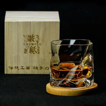 Стакан для виски Японский дизайнер Edo из мятой бумаги Whiskybecher Whisky Rock Glass Artwork Wine Tumbler Glasses Cup