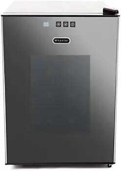 Термоэлектрический винный холодильник WC-201TDa, отдельно стоящий винный холодильник-охладитель со стеклянной дверцей, серый, вместимость 20 бутылок