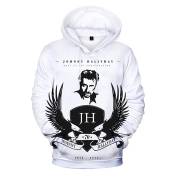 Толстовки Johnny Hallyday, толстовка с 3D принтом французского рок-певца, мужские и женские повседневные модные пуловеры оверсайз, пальто