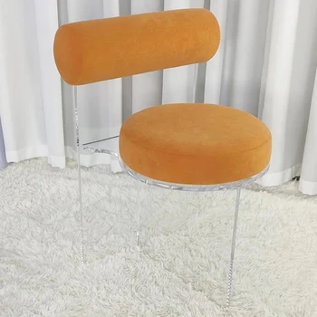 Туалетный столик Обеденный Стул для гостиной Nordic Acrylic Итальянское дизайнерское кресло Salon Design Fauteuil Прозрачная Акриловая мебель