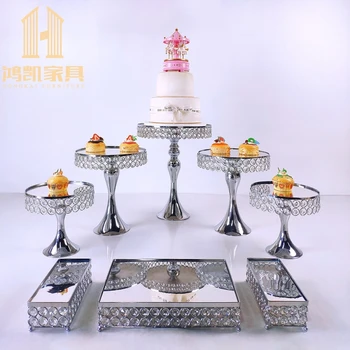 Украшение для семейного Дня рождения в европейском стиле, Свадебный набор для торта, Десерт, Металлическая Круглая Золотая Подставка для торта