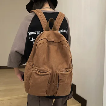 Холщовый рюкзак большой емкости, рюкзак для старшеклассников в стиле гендзюку, мужской и женский рюкзак для путешествий на открытом воздухе