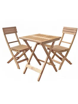 Чайный столик и стул на балконе, небольшой журнальный столик из 3 предметов, терраса для отдыха во дворе, Складной наружный антикоррозийный из массива дерева