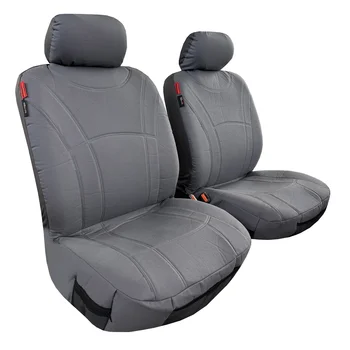 Чехлы для сидений из хлопчатобумажной ткани спортивного дизайна для Nissan Navara Pro-4 X Защита салона автомобиля, Серый Передний комплект