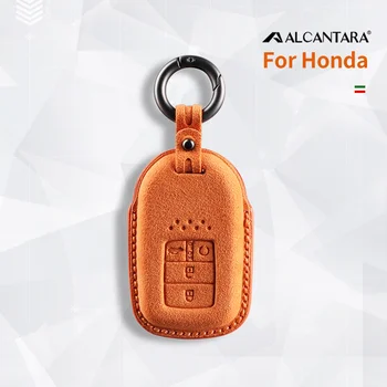 Чехол для автомобильных ключей из алькантары для Honda Fit Civic Accord HR-V HRV City Odyssey CRV CR-VKeychain