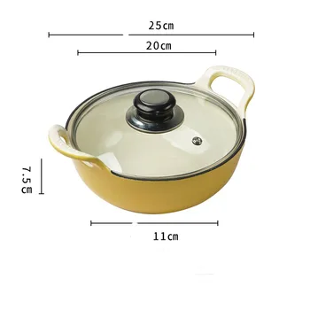 Чугунная эмалированная кастрюля Yuanbao для супа, тушенки, Домашняя кастрюля для жарки без покрытия